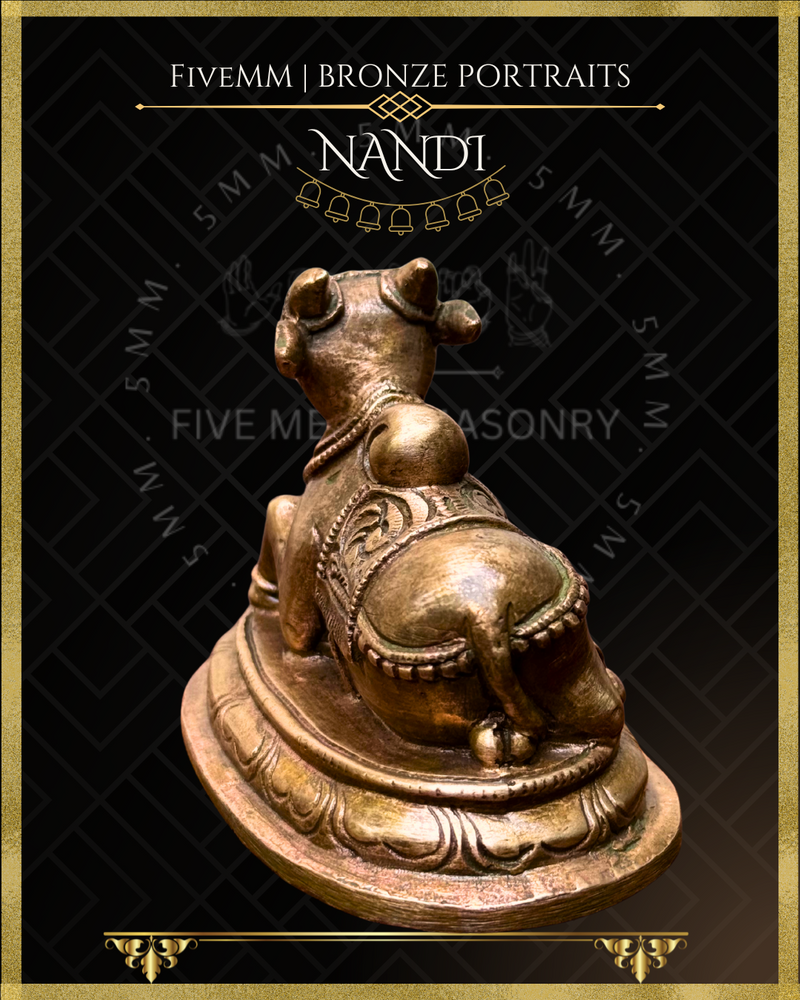 Nandi Panchaloha Bronze Icon - 2.25"