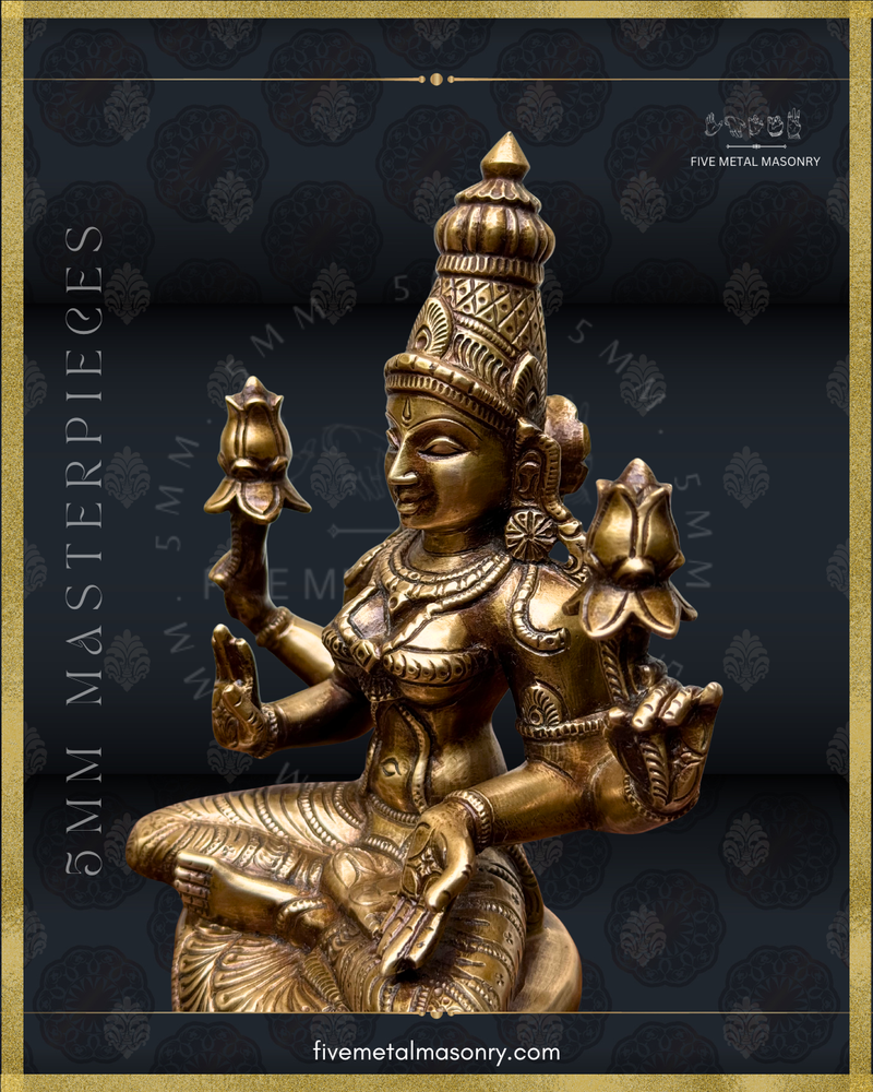 Lakshmi Panchaloha Bronze Icon - 10" with arch - Masterpieces Collection