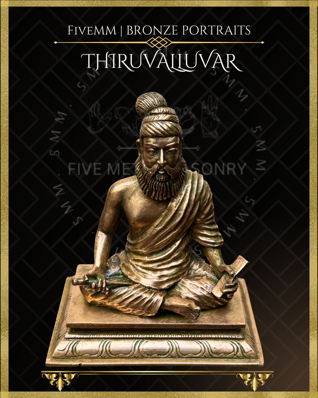 Thiruvalluvar- Tamil Poet and Sage Panchaloha Bronze Icon - 5"
