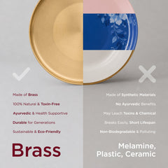 36-Piece Brass Solid Dinner Set • Matte Finish • Serves 6 (पीतल का डिनर सेट)