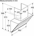 BOSCH DWKA98G60I Auto Clean Wall Mounted Black 950 CMH Chimney