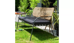 Meta Outdoor Garden Balcony Sofa Set 2 Seater , 2 Single seater , 1 side table and 1 Center Table  Set (Honey + Grey)