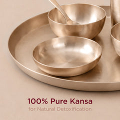 11.5" Kansa Dinner Set • Matte Finish • Thali Size - 11.5" • 100% Lead-Free (कांसे का डिनर सेट)