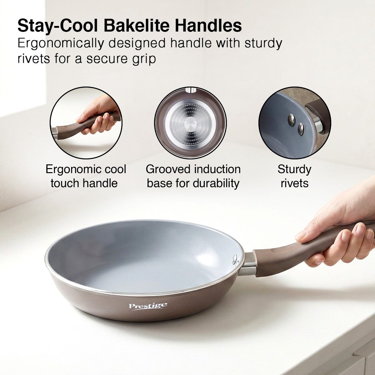 Prestige Ceraglide Duo Ceramic Coating Non Stick Aluminium Cookware Omni Tawa Dia 25 cm, Prestige Ceraglide Duo Ceramic Coating Non Stick Aluminium Cookware Fry Pan Dia 24 cm (1.6 Litre)