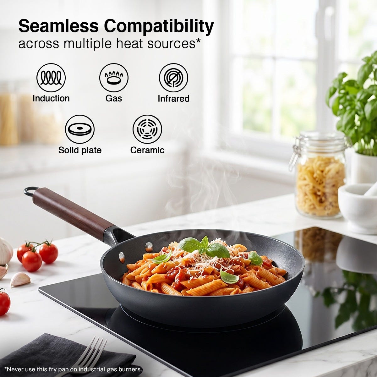 Prestige Castlite Patterned Enamel Coated Cast Iron Fry Pan 20cm/0.9L + Prestige Castlite Patterned Enamel Coated Cast Iron Kadai 24cm/2.4L with Glass Lid, Rust-Proof, Gas & Induction, 15Y Warranty