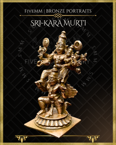 Vishnu with Lakshmi on Garuda Panchaloha Bronze Icon - 5"