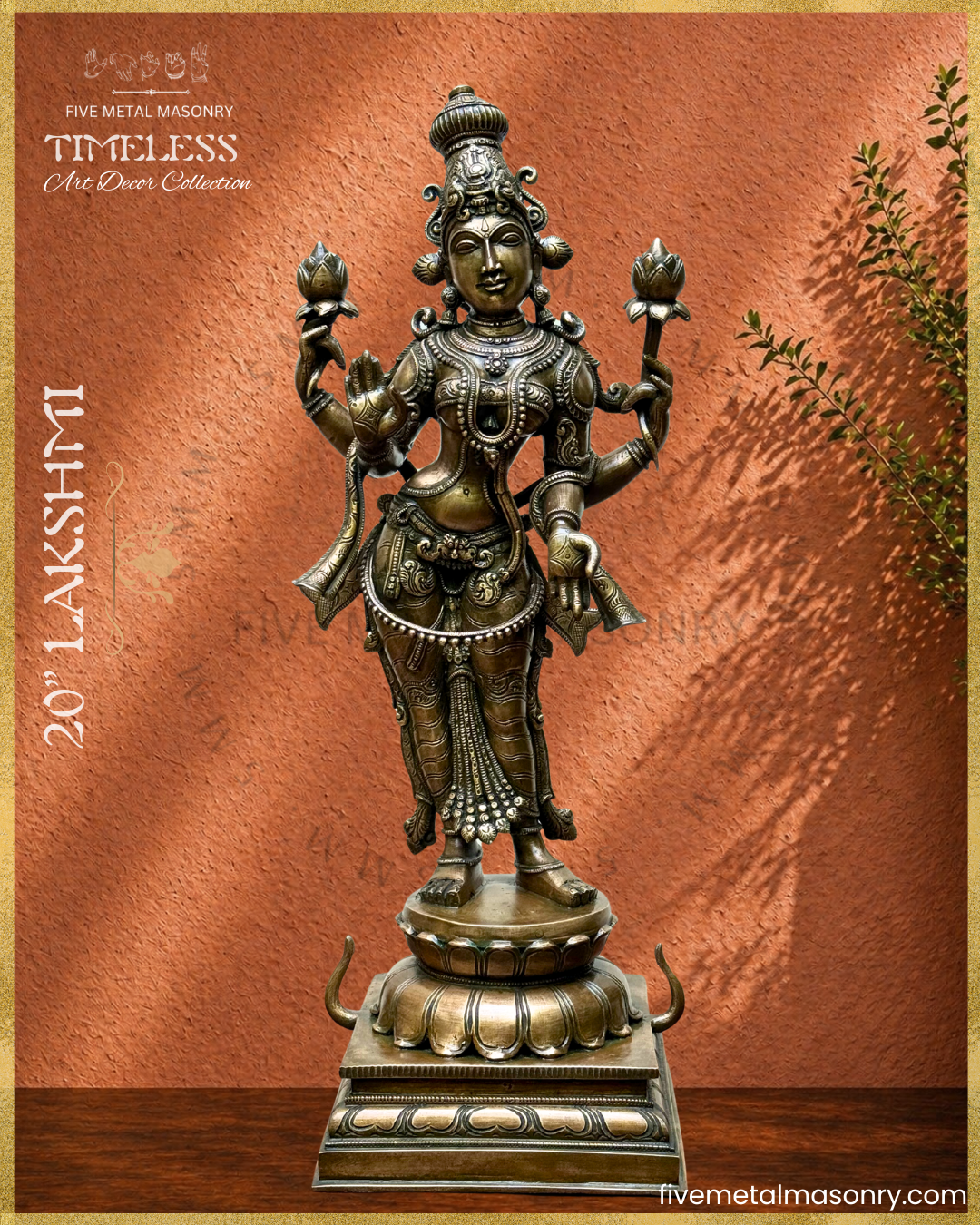 Lakshmi Panchaloha Bronze Icon - 20" Standing - Timeless Collection