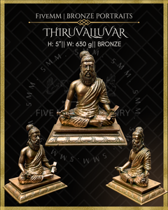 Thiruvalluvar- Tamil Poet and Sage Panchaloha Bronze Icon - 5"