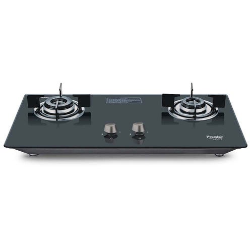 Prestige Desire Hobtop L P Gas Table ( PHTD 02 AI Black With Glass Top, 2 Burners & Auto Ignition)