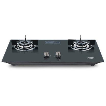 Prestige Desire Hobtop L P Gas Table ( PHTD 02 AI Black With Glass Top, 2 Burners & Auto Ignition)