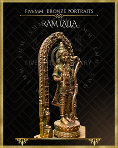Ayodhya Ramlalla Panchaloha Bronze Icon - 6" with arch