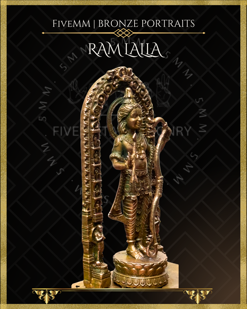 Ayodhya Ramlalla Panchaloha Bronze Icon - 6" with arch