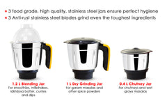 Vesper Mixer Grinder 600W - Yellow