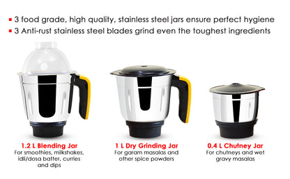 Vesper Mixer Grinder 600W - Yellow