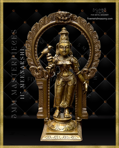Meenakshi Panchaloha Bronze Icon - 11" with arch - Masterpieces Collection