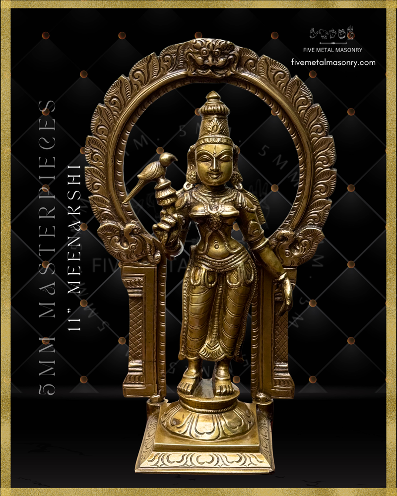 Meenakshi Panchaloha Bronze Icon - 11" with arch - Masterpieces Collection