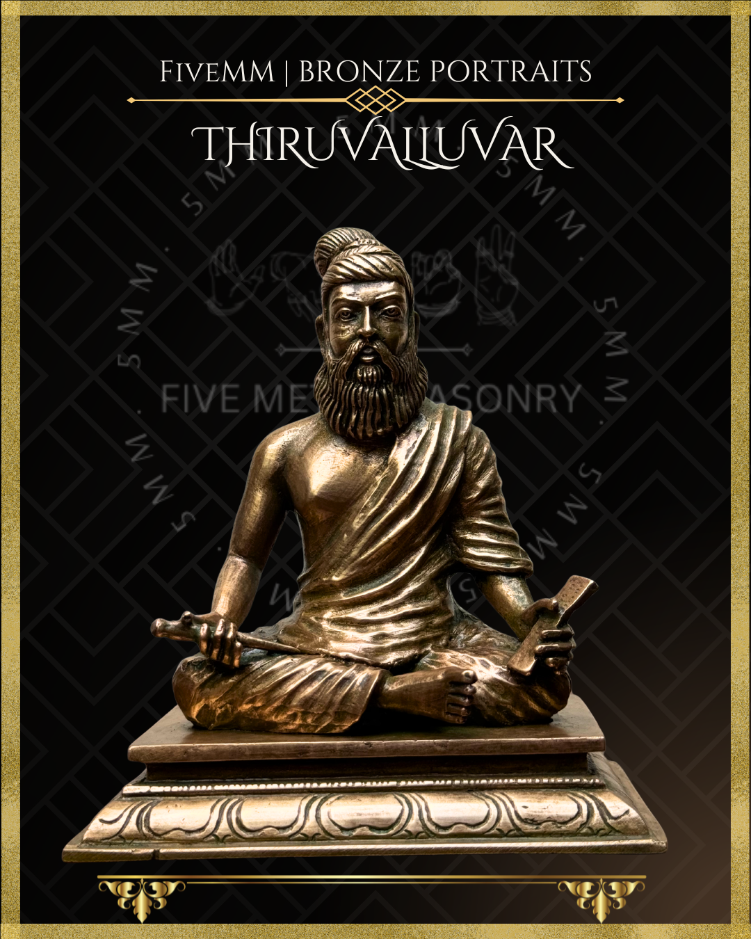 Thiruvalluvar- Tamil Poet and Sage Panchaloha Bronze Icon - 5"
