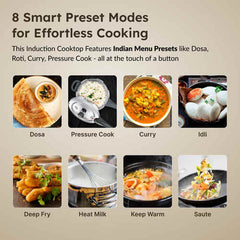 Prestige PIC 20.0 Induction Cooktop 1600 W with Push Buttons (Black) | Indian Menu Options