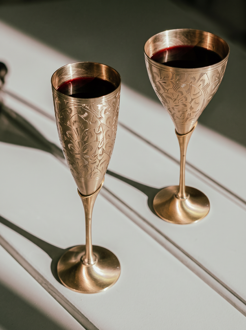 Handcrafted Brass Wine Glass