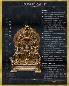 Vishnu Panchaloha Bronze Icon Set - 9" with arch-  Masterpieces Collection