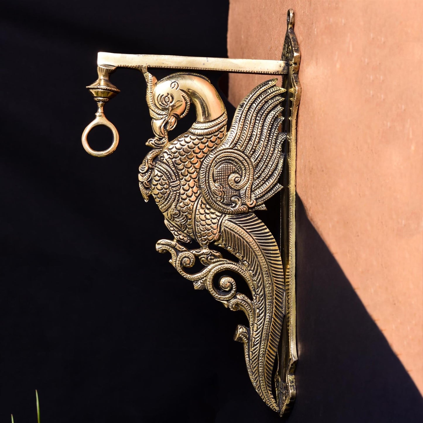 Brass Peacock Wall Mount Bracket