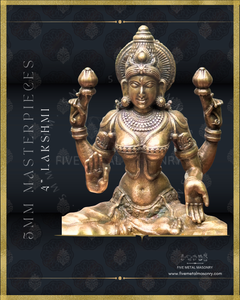 Lakshmi Panchaloha Bronze Icon - 4"-  Masterpieces Collection