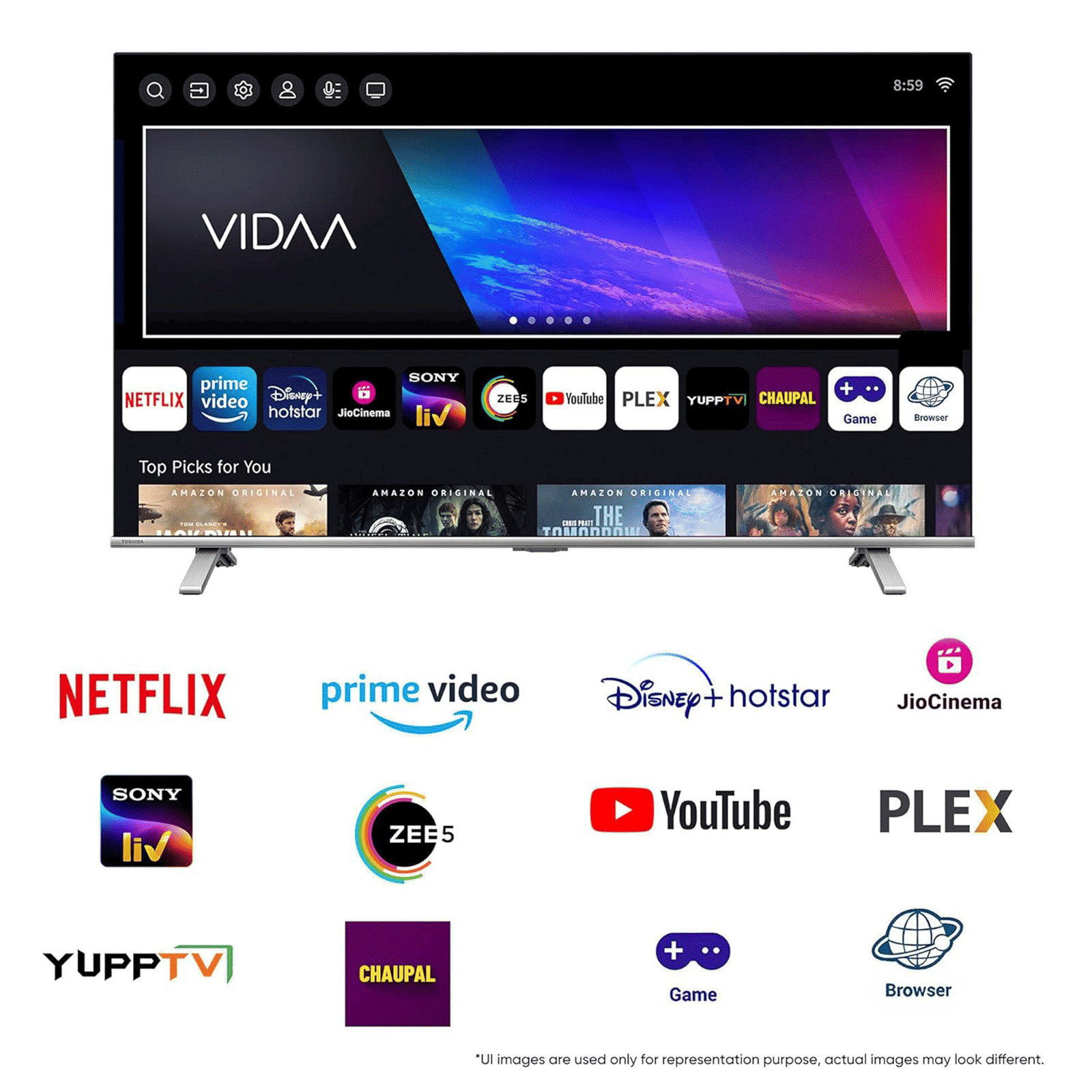 TOSHIBA C450 109.22 cm (43 inch) QLED 4K Ultra HD VIDDA TV with Regza Engine ZR