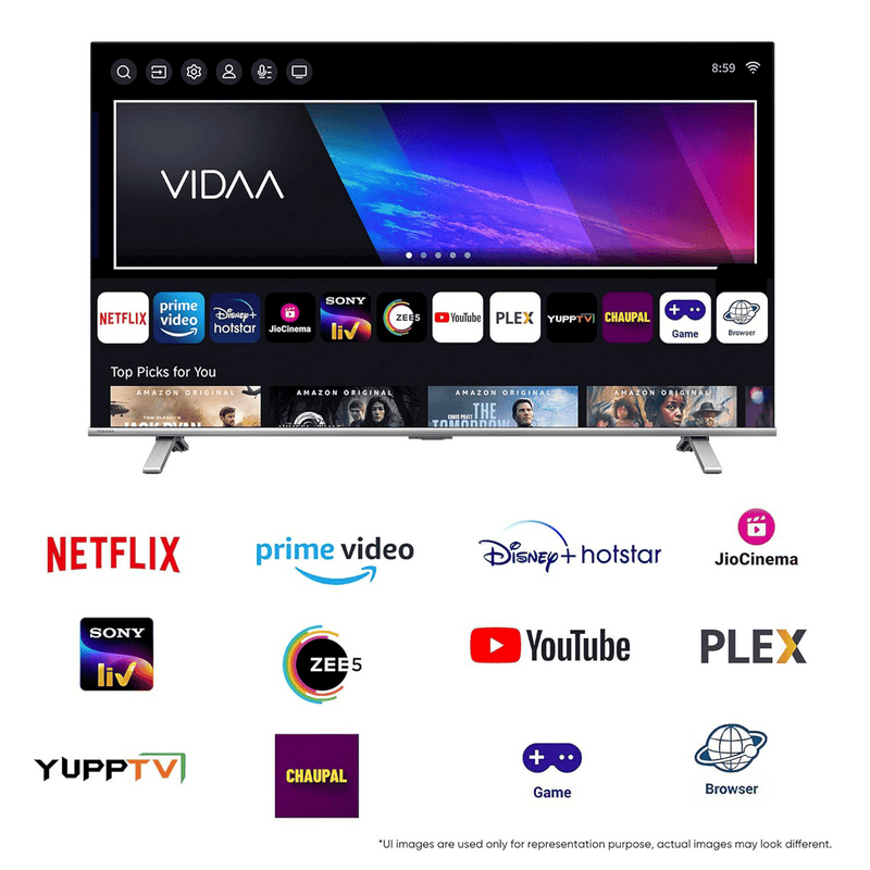 TOSHIBA C450 109.22 cm (43 inch) QLED 4K Ultra HD VIDDA TV with Regza Engine ZR