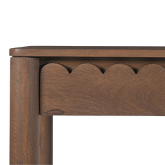 Indiana Scalloped Edge Solid Wood Console Table – Modern Minimalist Design