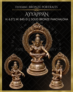 Ayyappan Panchaloha Bronze Icon - 6.5"