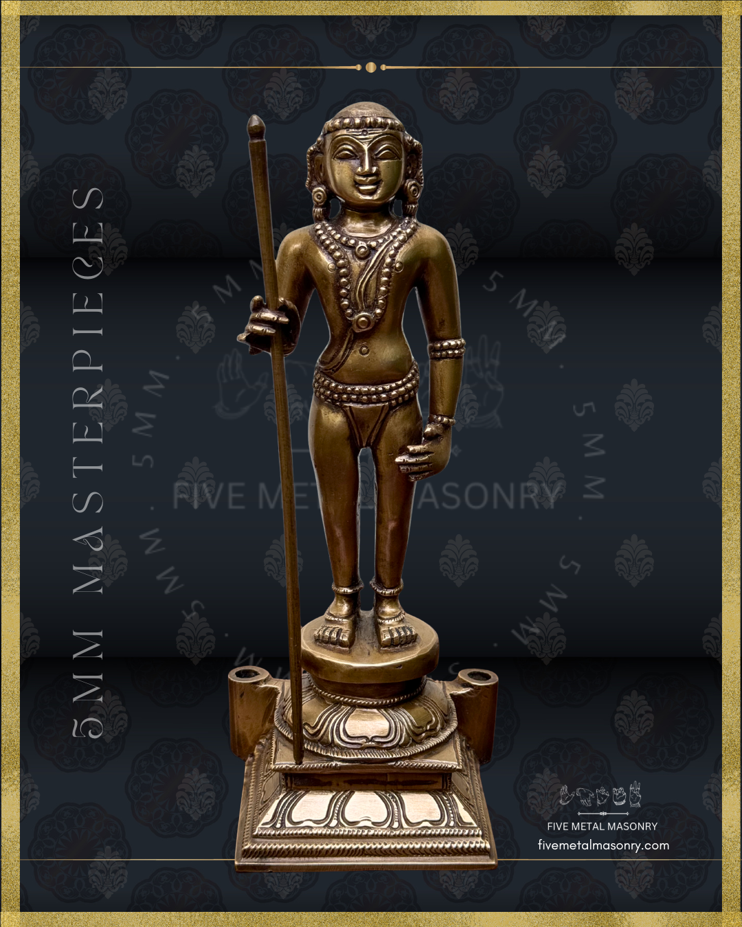 Dhandayudhapani Murugan Panchaloha Bronze Icon - 13" with arch - Masterpieces Collection