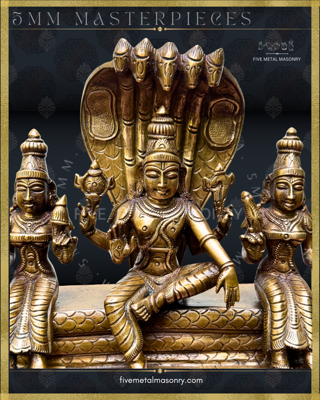 Vaikunta Narayana Panchaloha Bronze Icon Set - 7"-  Masterpieces Collection
