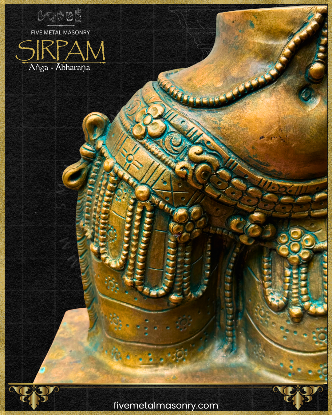 Parvati's Torso Panchaloha Bronze Icon - 8" - Sirpam Collection