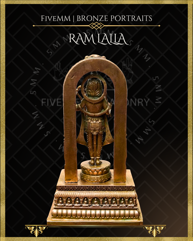 Ayodhya Ramlalla Panchaloha Bronze Icon - 6" with arch