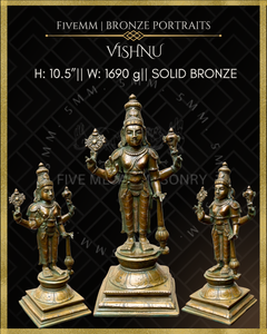 Vishnu Panchaloha Bronze Icon - 10.5"
