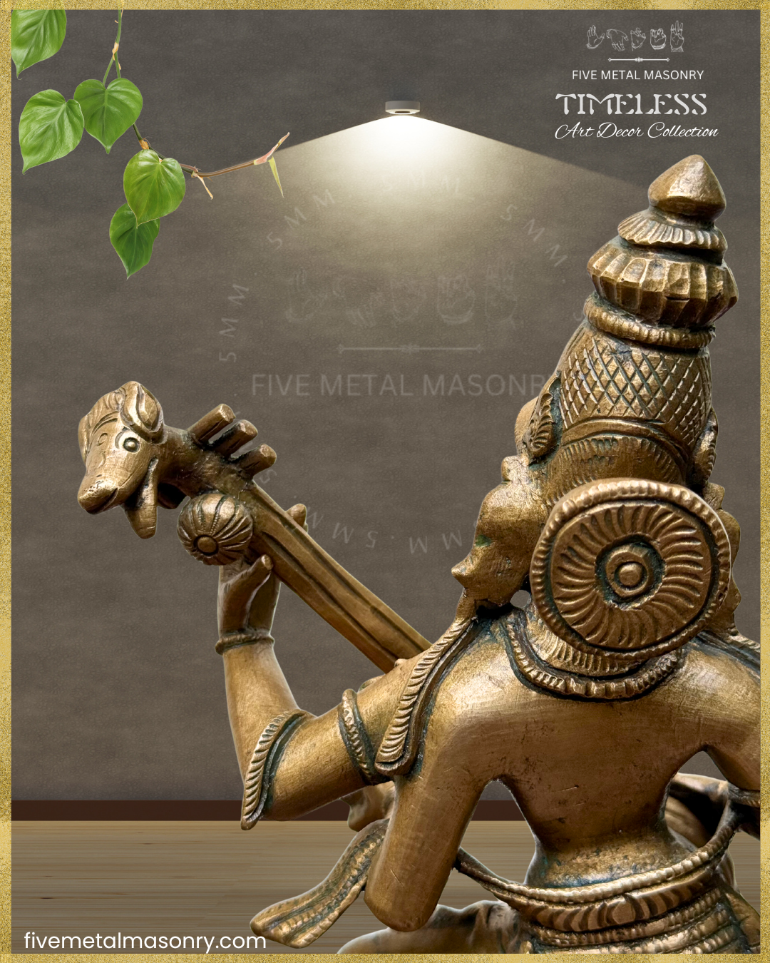 Nrtta (Dancing) Saraswati Panchaloha Bronze Icon - 13" - Timeless Collection