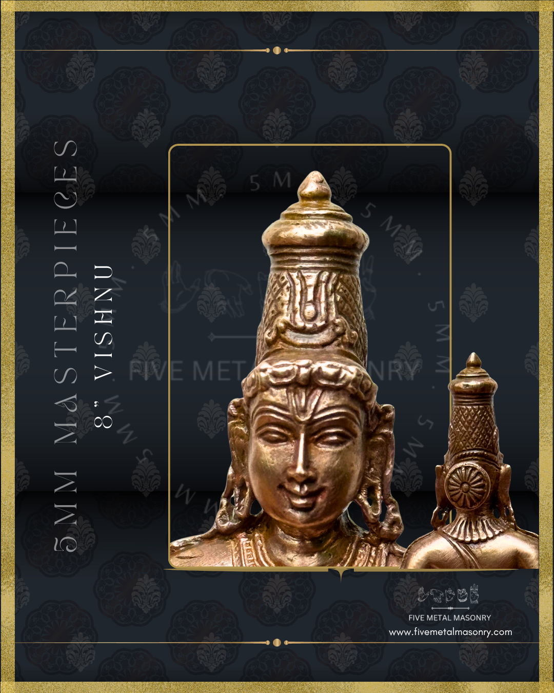 Vishnu Panchaloha Bronze Icon - 8" - Masterpieces Collection