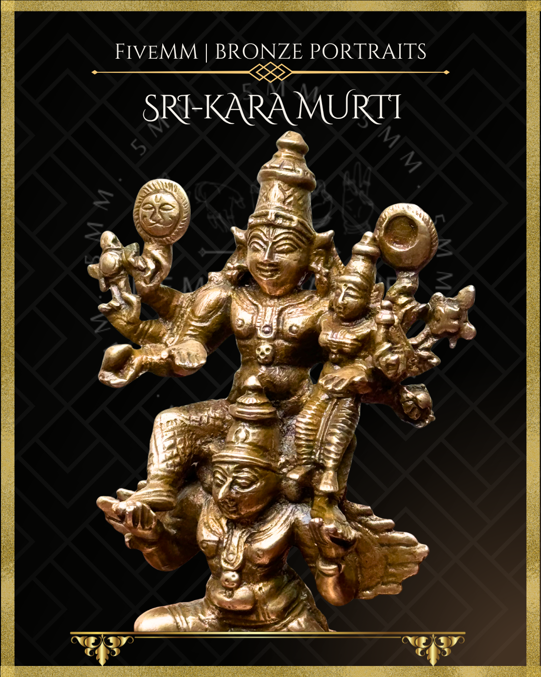 Vishnu with Lakshmi on Garuda Panchaloha Bronze Icon - 5"