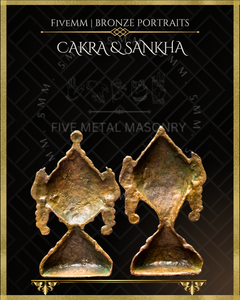 Chakra & Sankha Panchaloha Bronze Icon Set - 6"