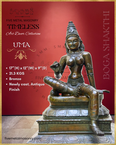 Parvati: Boga Shakti Panchaloha Bronze Icon - 17"- Timeless Collection