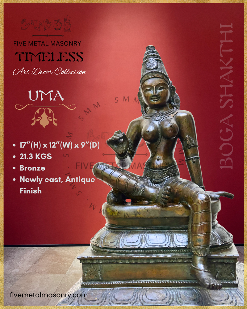 Parvati: Boga Shakti Panchaloha Bronze Icon - 17"- Timeless Collection