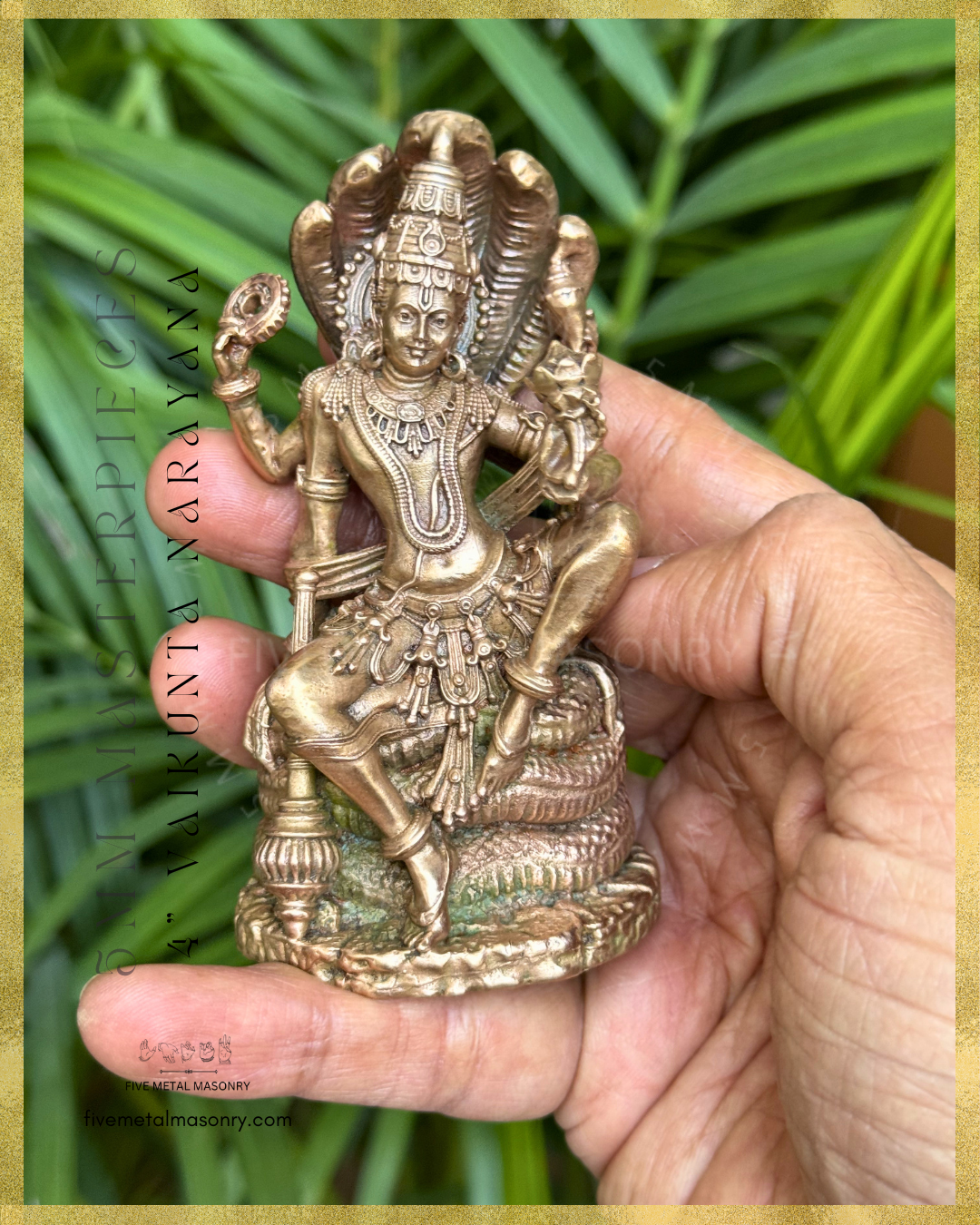 Vaikunta Narayana Panchaloha Bronze Icon - 4"-  Masterpieces Collection