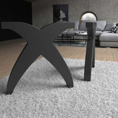 Modern X-Frame Steel Table Base – Black Powder-Coated Metal Legs for Dining or Custom Tables | Sleek Industrial Table Stand