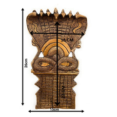 Brass Sheshnag Shaped Prabhavali Arch Wall Hanging, Snake Prabhawali for Temple, Home Decor, and Deity Backdrop | Brass Prabhaval for Pooja Mandir, Gold, 10.5 Inch, 1 Piece