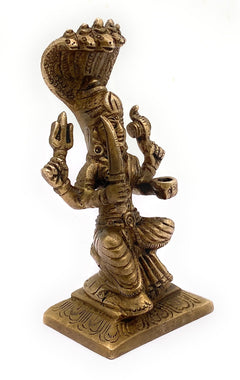 Brass Mariamman Idol Mariyamma Muthu Mariamman Yellamma Devi Statue, Peetal Amman Murti, Handcrafted Hindu Goddess Shakti Figurine,Gold, 5 Inch, 1 Piece