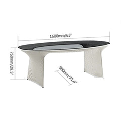 Homela Outdoor Patio Seating Set 4 Chairs and 1 Table Set (Tan + White)