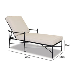 Scoot Outdoor Swimming Poolside Lounger (Black)
