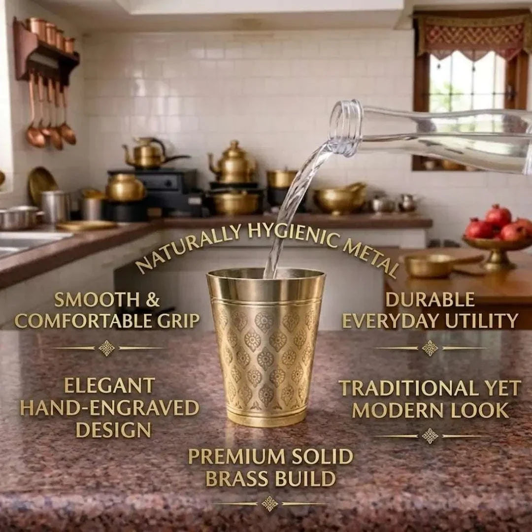 Brass Handcrafted Glass Pair