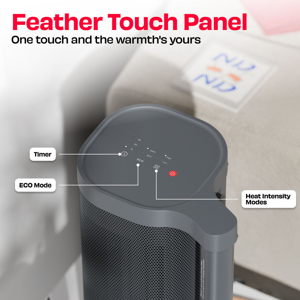 HÖT BAR | 2200W Space Heater with PTC Technology and Feather Touch Panel