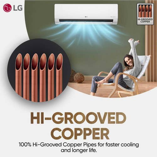 LG 1.5 Ton 5 Star AI DUAL Inverter Split AC | Copper | AI Convertible 6 in 1 | VIRAAT Mode | Faster Cooling | Energy Saving | 4 Way Swing | HD Filter with Anti Virus Protection (USNQ19PNZE3.AMLG, White)